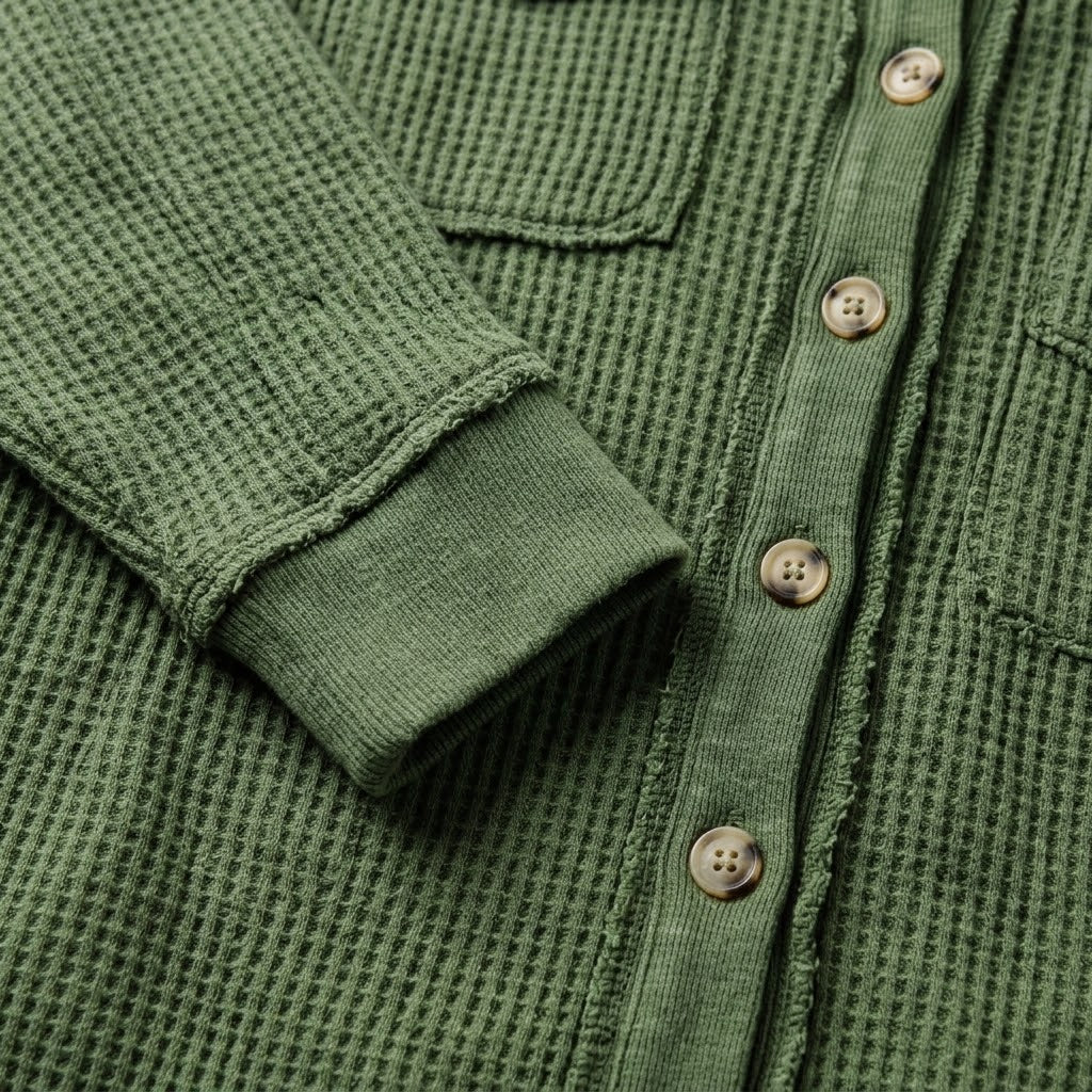 Woman wearing Snuvelle button-up lapel shirt jacket in a solid color